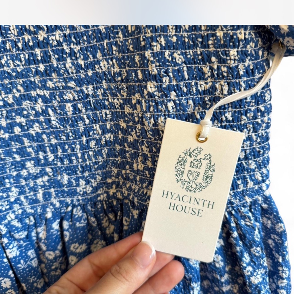Tuckernuck Hyacinth House Blue Floral Puff Sleeve Mini - Picture 5 of 7